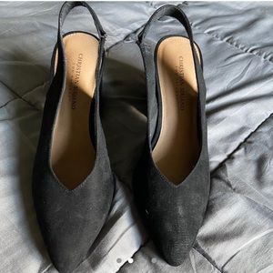 black pointed toe heels